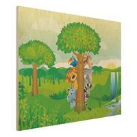 Bilderwelten Holzbild Natur & Landschaft - Querformat 4:3 No.BF1 Dschungeltiere
