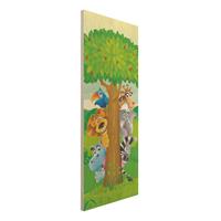Bilderwelten Holzbild Natur & Landschaft - Hochformat Schmal No.BF1 Dschungeltiere
