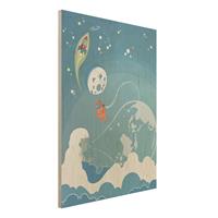 Bilderwelten Holzbild Kinderzimmer - Hochformat 3:4 No.MW16 Buntes Weltraumtreiben