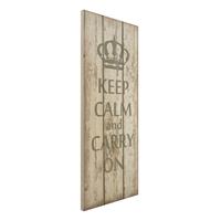 Bilderwelten Holzbild Spruch - Hochformat Schmal No.RS183 Keep Calm and carry on
