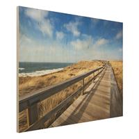 Bilderwelten Holzbild Natur & Landschaft - Querformat 4:3 Nordseespaziergang