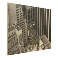 Bilderwelten Holzbild Schwarz-WeiÃŸ - Querformat 4:3 NYC 5pm