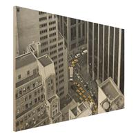 Bilderwelten Holzbild Schwarz-WeiÃŸ - Querformat 3:2 NYC 5pm