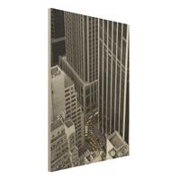 Bilderwelten Holzbild Schwarz-WeiÃŸ - Hochformat 3:4 NYC 5pm