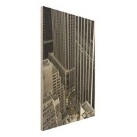 Bilderwelten Holzbild Schwarz-WeiÃŸ - Hochformat 2:3 NYC 5pm