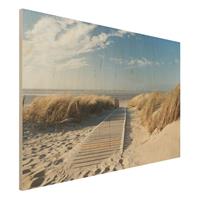 Bilderwelten Holzbild Natur & Landschaft - Querformat 3:2 Ostsee Strand
