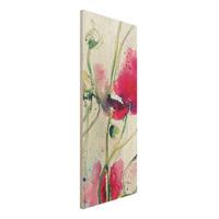 Bilderwelten Holzbild Blumen - Hochformat Schmal Painted Poppies