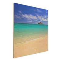 Bilderwelten Holzbild Natur & Landschaft - Quadrat Paradise Beach