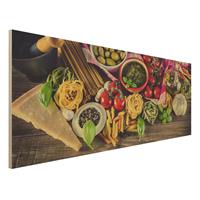 Bilderwelten Holzbild KÃ¼che - Panorama Pasta
