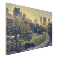 Bilderwelten Holzbild Architektur & Skyline - Querformat 3:2 Peaceful Central Park