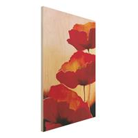 Bilderwelten Holzbild Blumen - Hochformat 2:3 Poppy Family