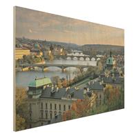 Bilderwelten Holzbild Architektur & Skyline - Querformat 3:2 Prag