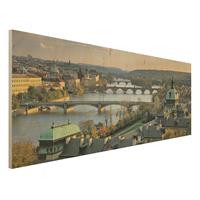 Bilderwelten Holzbild Architektur & Skyline - Panorama Prag