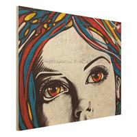Bilderwelten Holzbild Portrait - Querformat 4:3 Punk Graffiti