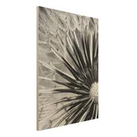 Bilderwelten Holzbild Schwarz-WeiÃŸ - Hochformat 3:4 Pusteblume Schwarz & WeiÃŸ
