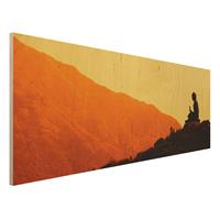 Bilderwelten Holzbild Natur & Landschaft - Panorama Resting Buddha