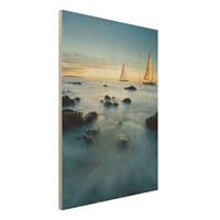 Bilderwelten Holzbild Natur & Landschaft - Hochformat 3:4 Segelschiffe im Ozean