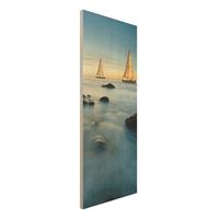 Bilderwelten Holzbild Natur & Landschaft - Hochformat Schmal Segelschiffe im Ozean