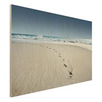 Bilderwelten Holzbild Natur & Landschaft - Querformat 3:2 Spuren im Sand