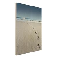 Bilderwelten Holzbild Natur & Landschaft - Hochformat 3:4 Spuren im Sand