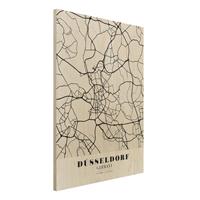 Bilderwelten Holzbild Stadtplan - Hochformat 3:4 Stadtplan DÃ¼sseldorf - Klassik
