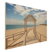 Bilderwelten Holzbild Natur & Landschaft - Querformat 3:2 Strandpfad zum Meer in Andalusien