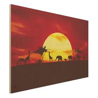 Bilderwelten Holzbild Natur & Landschaft - Querformat 3:2 Sunset Caravan