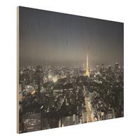 Bilderwelten Holzbild Architektur & Skyline - Querformat 4:3 Tokio