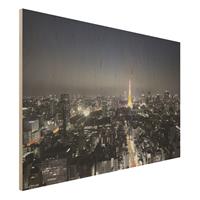 Bilderwelten Holzbild Architektur & Skyline - Querformat 3:2 Tokio