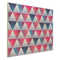 Bilderwelten Holzbild Muster - Querformat 4:3 Triangle Muster Design