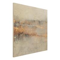 Bilderwelten Holzbild Gold-Grauer Nebel