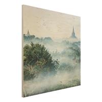 Bilderwelten Holzbild Morgennebel Ã¼ber dem Dschungel von Bagan