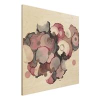 Bilderwelten Holzbild Pink-Beige Tropfen mit RosÃ©gold