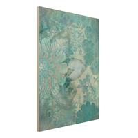 Bilderwelten Holzbild Blumen - Hochformat 3:4 Winterblumen