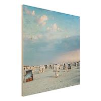 Bilderwelten Holzbild StrandkÃ¶rbe an der Nordsee