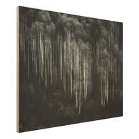 Bilderwelten Holzbild Schwarz-WeiÃŸ - Querformat 4:3 Birkenwald in Aspen
