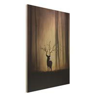 Bilderwelten Holzbild Tiere - Hochformat 3:4 Der Herr des Waldes