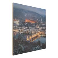 Bilderwelten Holzbild Winterliches Heidelberg