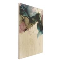 Bilderwelten Holzbild Blumenbogen mit Gold