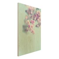Bilderwelten Holzbild Farbenfrohe KirschblÃ¼ten