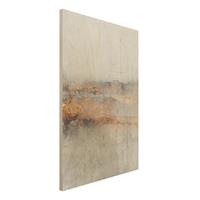 Bilderwelten Holzbild Gold-Grauer Nebel