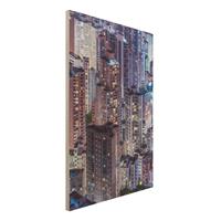 Bilderwelten Holzbild Hongkong Lichtermeer