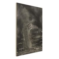 Bilderwelten Holzbild Natur & Landschaft - Hochformat 3:4 Gepard in der Wildness