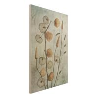 Bilderwelten Holzbild Blumen - Hochformat 2:3 LampionfrÃ¼chte im Herbst