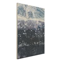 Bilderwelten Holzbild Natur & Landschaft - Hochformat 3:4 Luftbild - JÃ¶kulsÃ¡rlÃ³n in Island