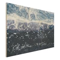 Bilderwelten Holzbild Natur & Landschaft - Querformat 3:2 Luftbild - JÃ¶kulsÃ¡rlÃ³n in Island
