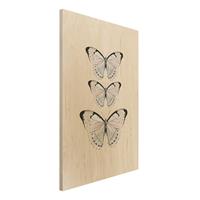 Bilderwelten Holzbild Schmetterling auf Beige