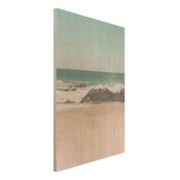 Bilderwelten Holzbild Sonniger Strand Mexico
