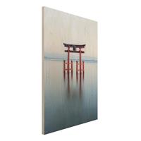 Bilderwelten Holzbild Torii im Wasser