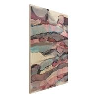 Bilderwelten Holzbild Wellenreiten in Violett mit RosÃ©gold